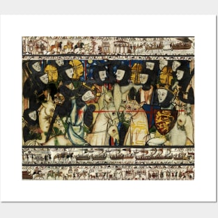 THE BAYEUX TAPESTRY And Medieval Miniature ,Death of King Harold at Battle of Hastings Posters and Art